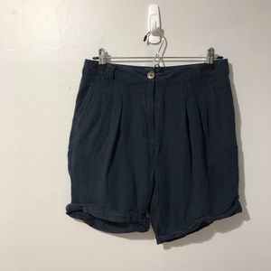 Topshop Women's Blue 100% Cotton Cargo Solid Short